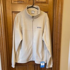 NWT Men’s Columbia Cream Full-Zip Fleece Jacket Granite Mountsin